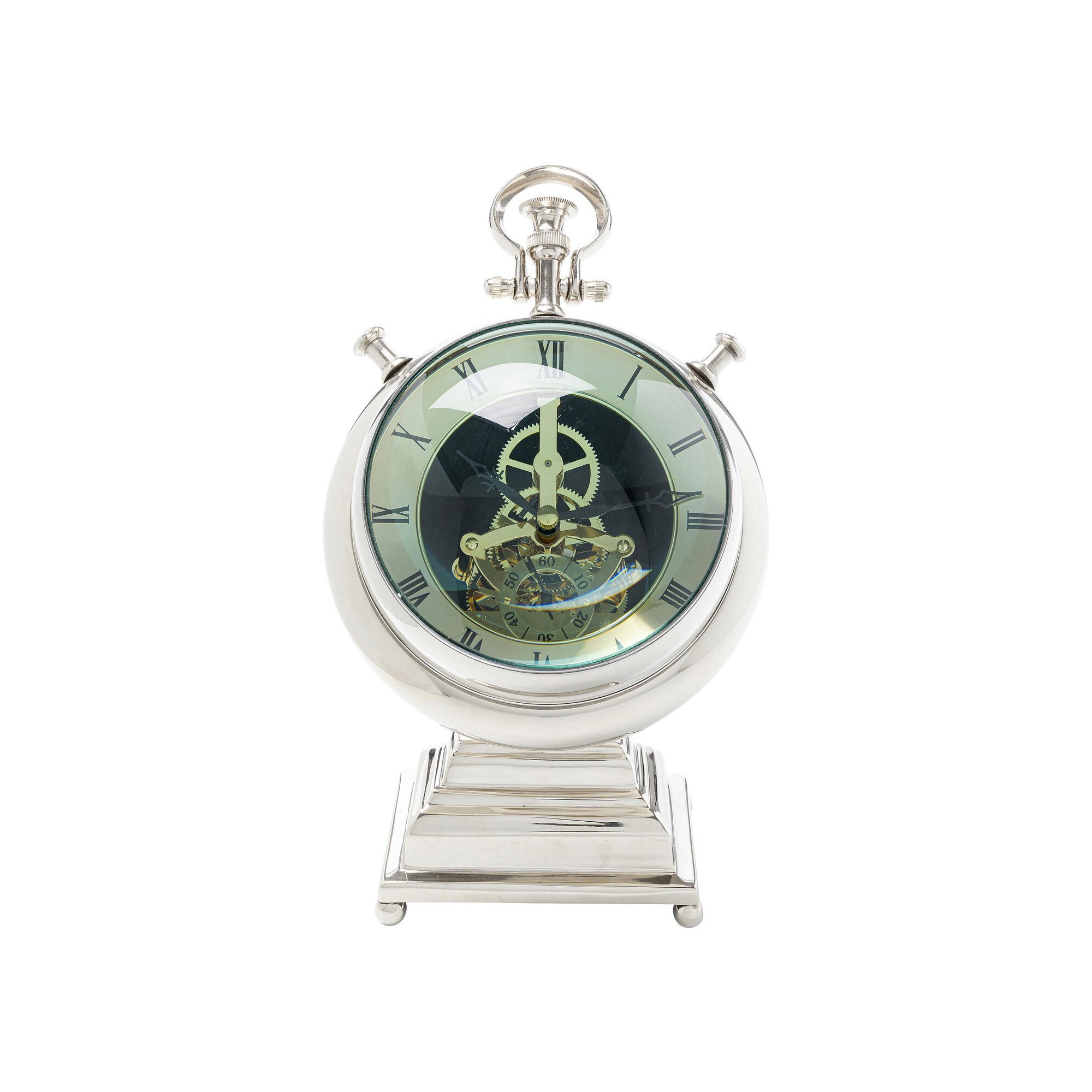 Horloge de table Carl argentée Kare Design