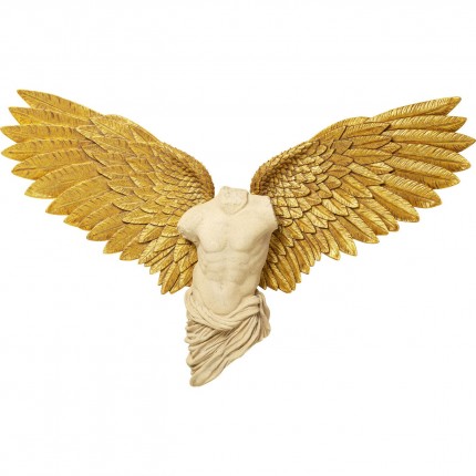 Déco murale buste homme ailes dorées 208x136cm Kare Design