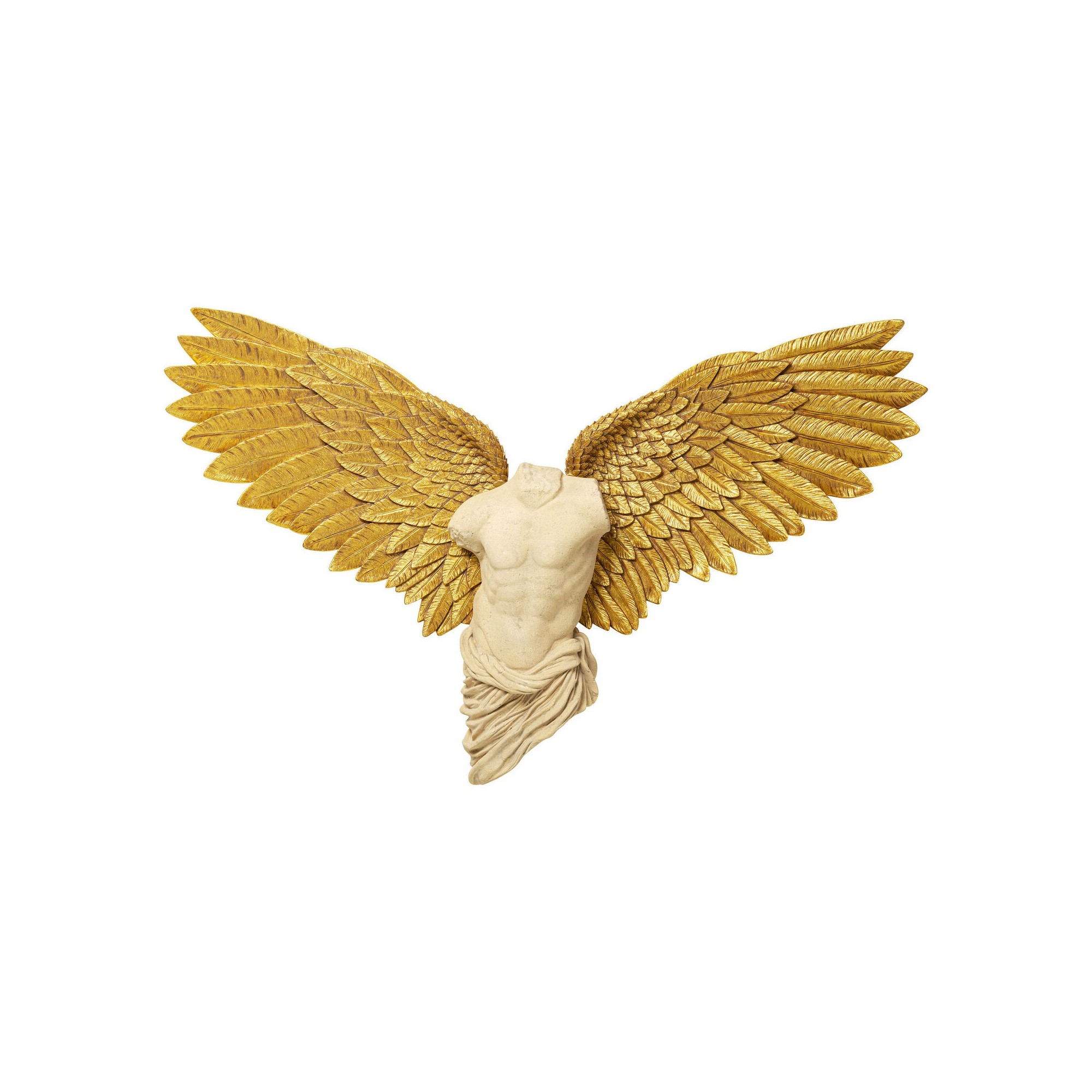 Déco murale buste femme ailes dorées 208x136cm Kare Design
