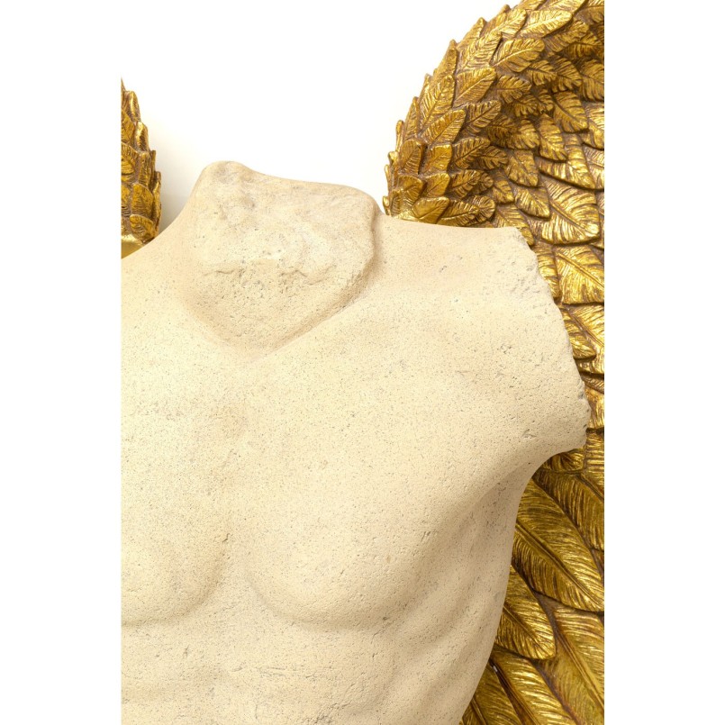 Déco murale buste femme ailes dorées 208x136cm Kare Design