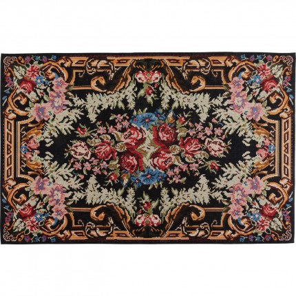 Tapis noir fleurs 240x170cm Kare Design