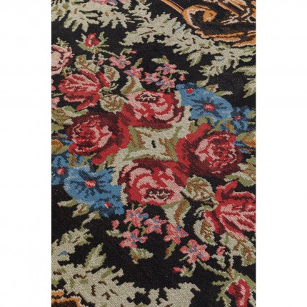 Tapis noir fleurs 240x170cm Kare Design