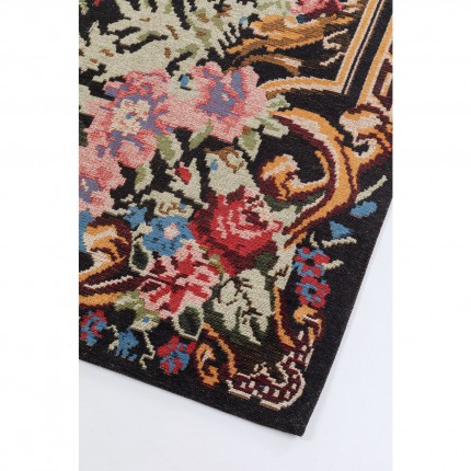 Tapis noir fleurs 240x170cm Kare Design