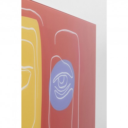 Tableau en verre visage rouge 100x100cm Kare Design