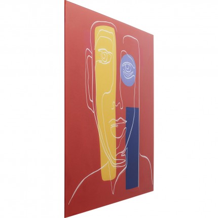 Tableau en verre visage rouge 100x100cm Kare Design