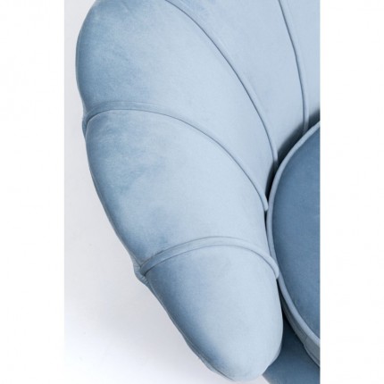 Fauteuil Water Lily velours bleu et acier noir Kare Design
