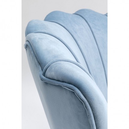Fauteuil Water Lily velours bleu et acier noir Kare Design