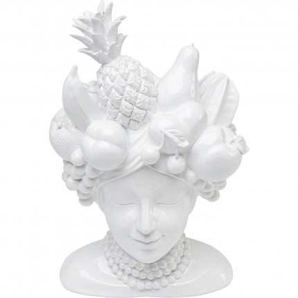 Vase femme fruits blanc 37cm Kare Design