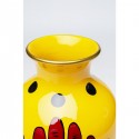 Vase Fatima jaune main rouge 37cm Kare Design