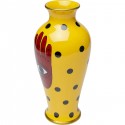 Vase Fatima jaune main rouge 37cm Kare Design