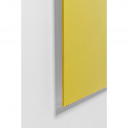 Tableau en verre femme fleurs 100x100cm jaune Kare Design