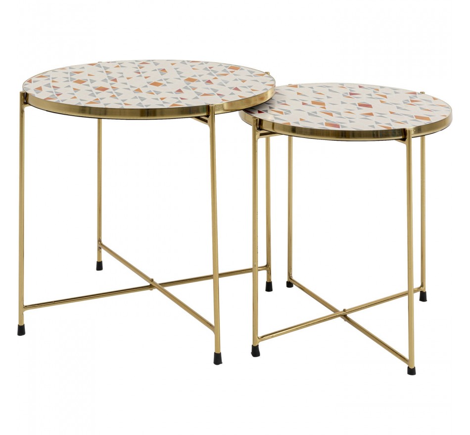 Tables d'appoint Priya blanches set de 2 Kare Design