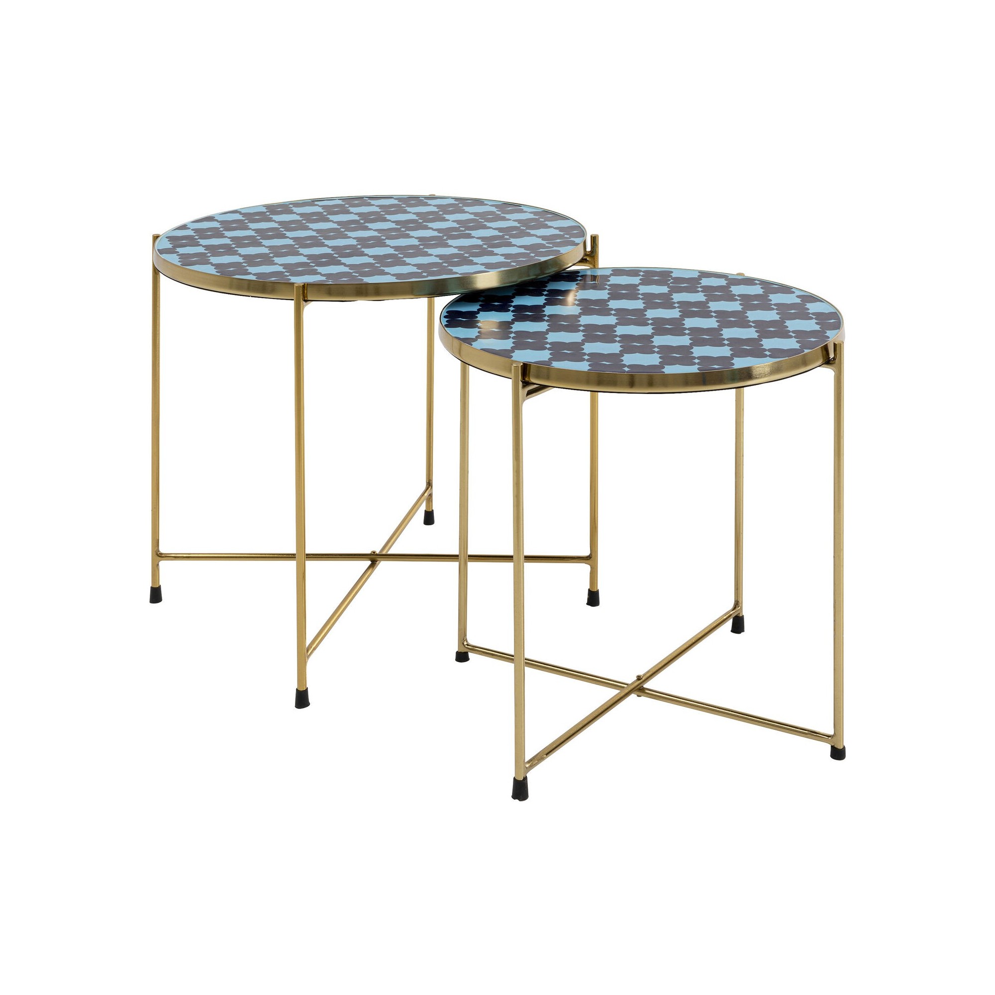 Tables d'appoint Priya bleues set de 2 Kare Design