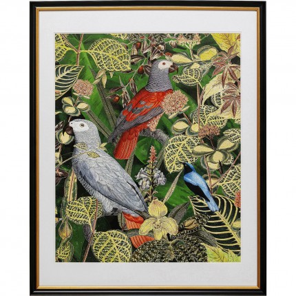 Affiche encadrée oiseaux et feuilles 80x100cm Kare Design