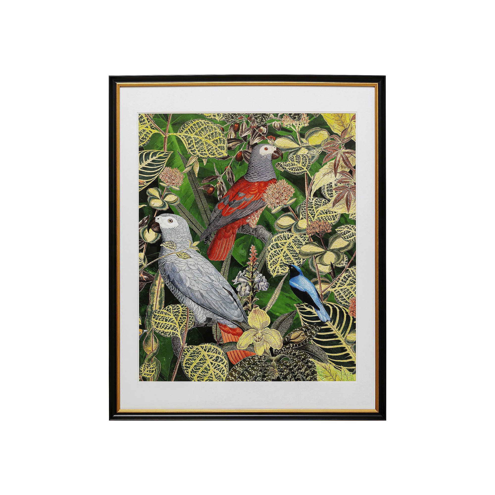 Affiche encadrée oiseaux et feuilles 80x100cm Kare Design