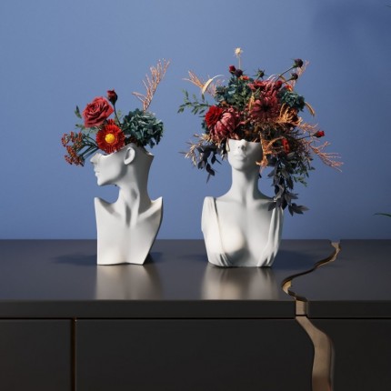 Vase Body Art blanc 19cm Kare Design