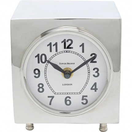Horloge de table Alain argentée Kare Design