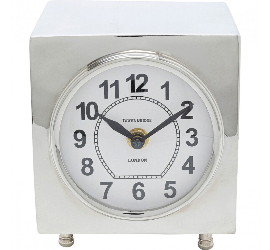 Horloge de table Alain argentée Kare Design