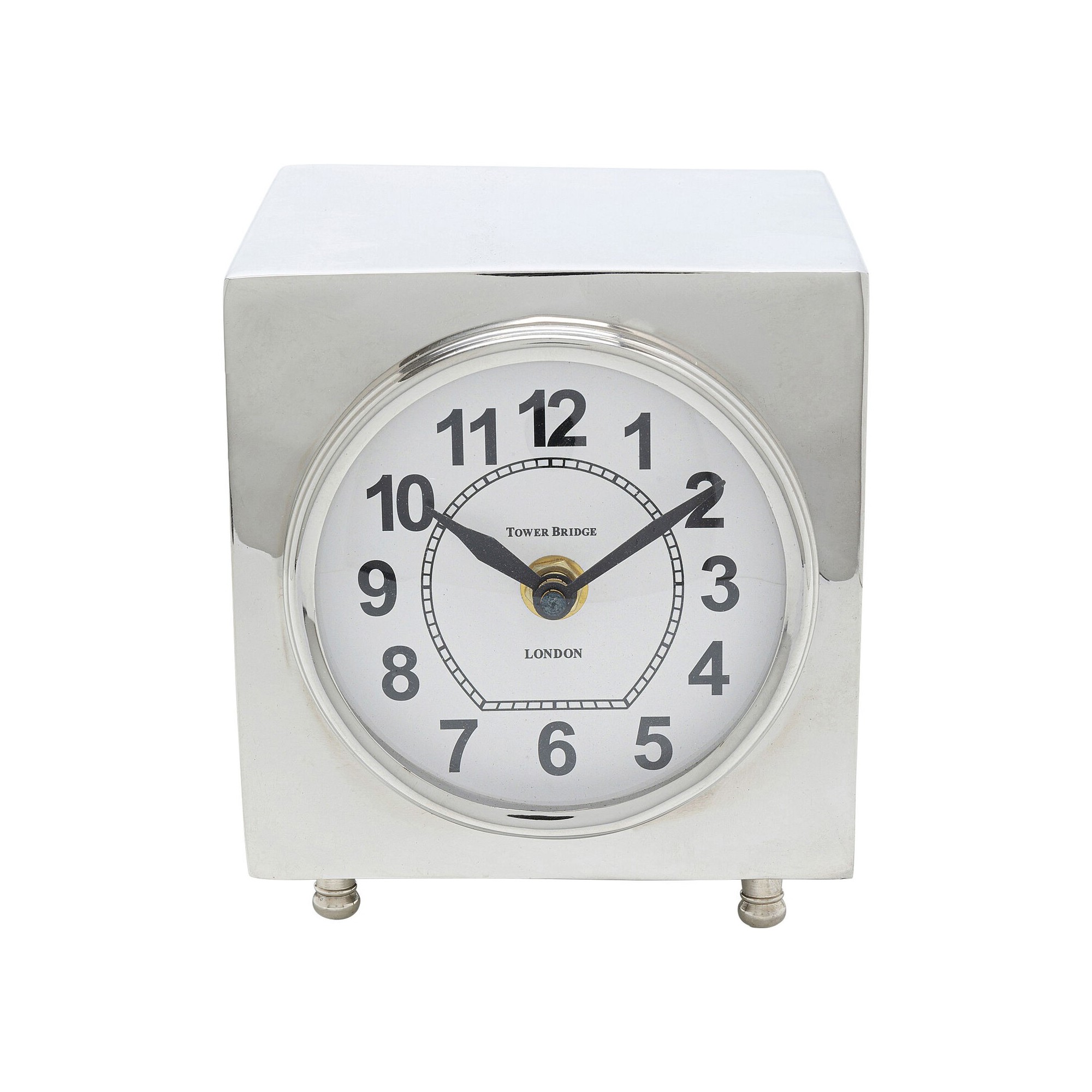 Horloge de table Alain argentée Kare Design