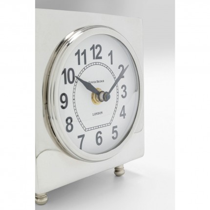 Horloge de table Alain argentée Kare Design