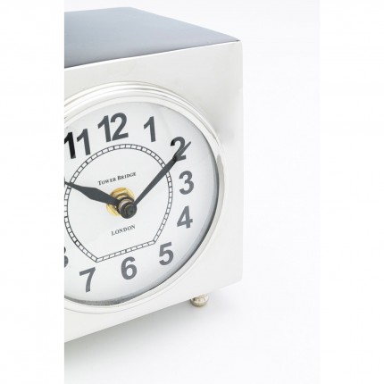 Horloge de table Alain argentée Kare Design