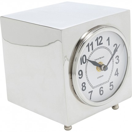 Horloge de table Alain argentée Kare Design