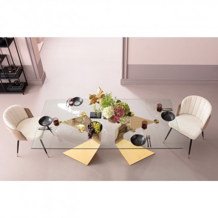 Table Gloria 200x100cm dorée Kare Design