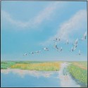Peinture oiseaux en vol 120x120cm Kare Design