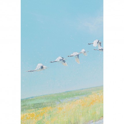 Peinture oiseaux en vol 120x120cm Kare Design