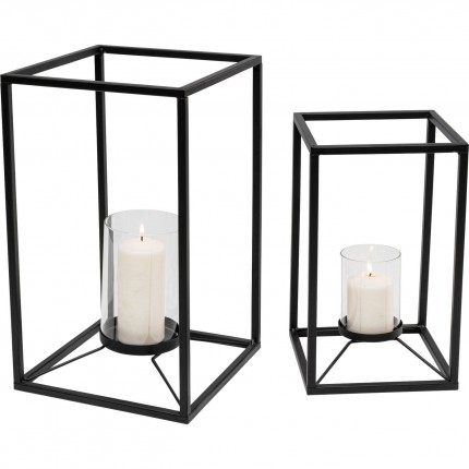 Lanternes Lito noires set de 2 Kare Design