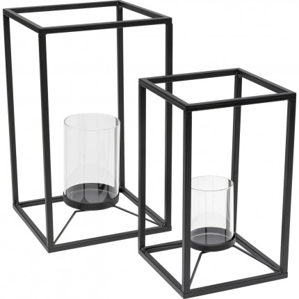 Lanternes Lito noires set de 2 Kare Design