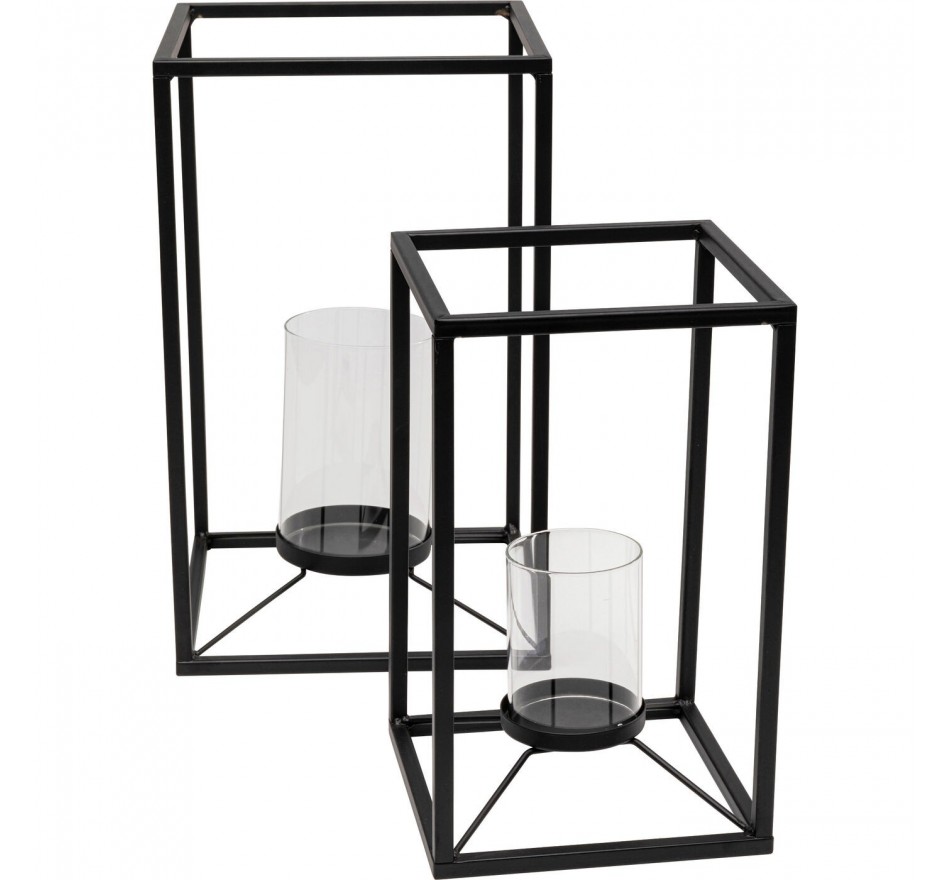 Lanternes Lito noires set de 2 Kare Design