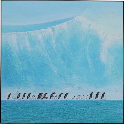 Peinture pingouins 140x140cm Kare Design