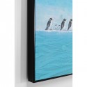 Peinture pingouins 140x140cm Kare Design