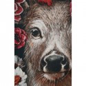 Peinture cerf fleurs 90x140cm Kare Design