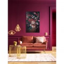 Peinture cerf fleurs 90x140cm Kare Design