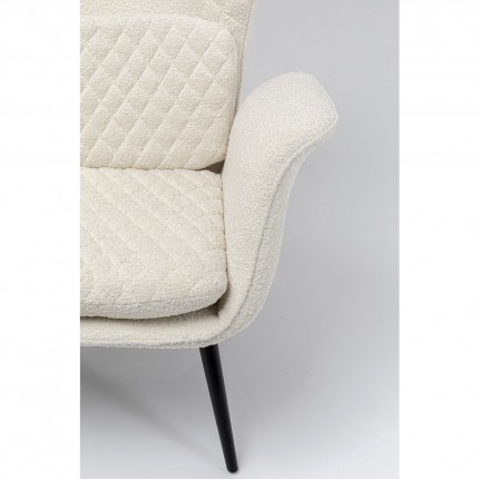 Fauteuil Tudor Boucle crème Kare Design