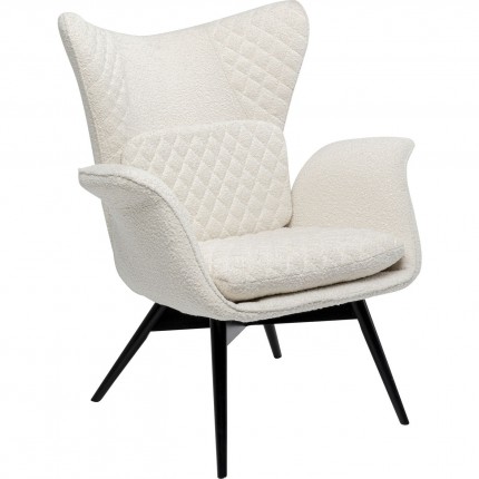 Fauteuil Tudor Boucle crème Kare Design