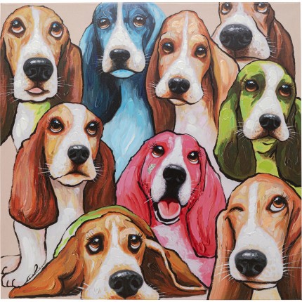 Peinture chiens 100x100cm Kare Design