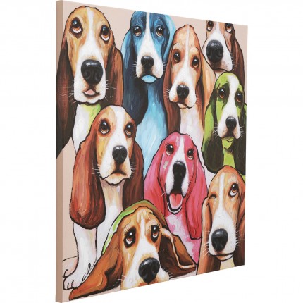 Peinture chiens 100x100cm Kare Design