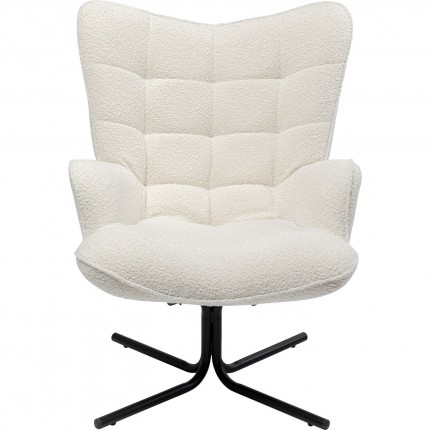 Fauteuil pivotant Oscar Boucle crème Kare Design