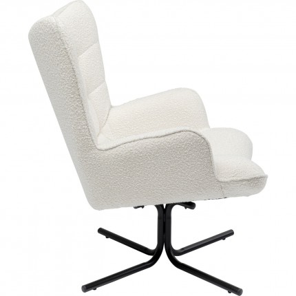 Fauteuil pivotant Oscar Boucle crème Kare Design