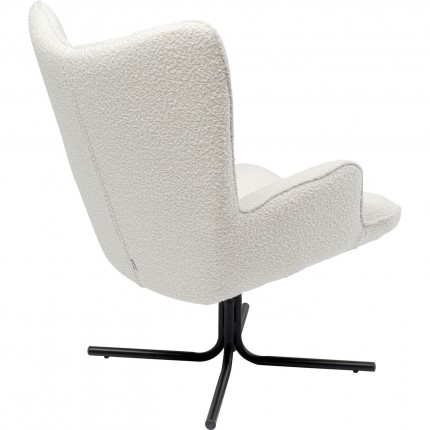 Fauteuil pivotant Oscar Boucle crème Kare Design