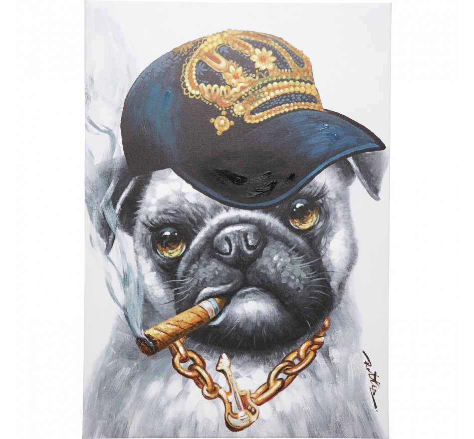 Peinture chien Hip Hop 70x100cm Kare Design