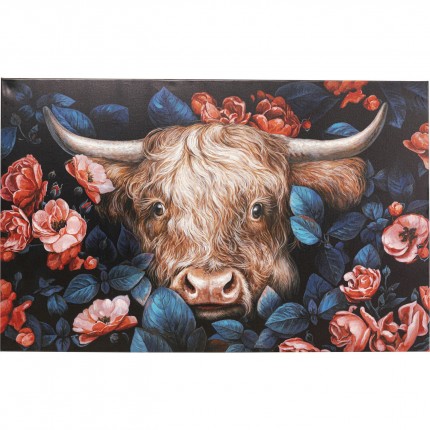 Peinture Yack fleurs 140x90cm Kare Design