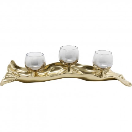 Photophore Jade triple doré Kare Design