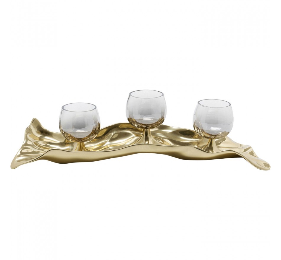 Photophore Jade triple doré Kare Design