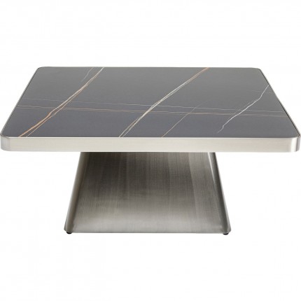 Table basse Miler argentée et noire 80x80cm Kare Design