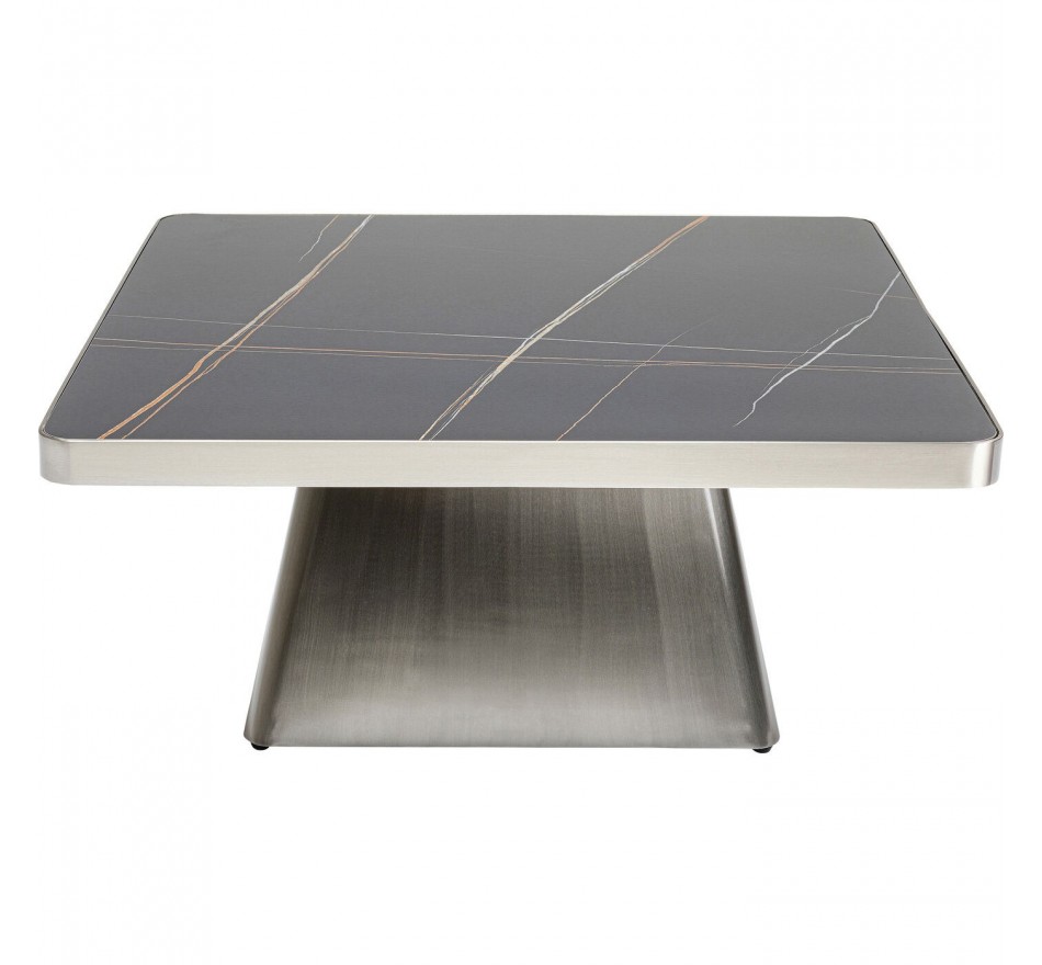 Table basse Miler argentée et noire 80x80cm Kare Design