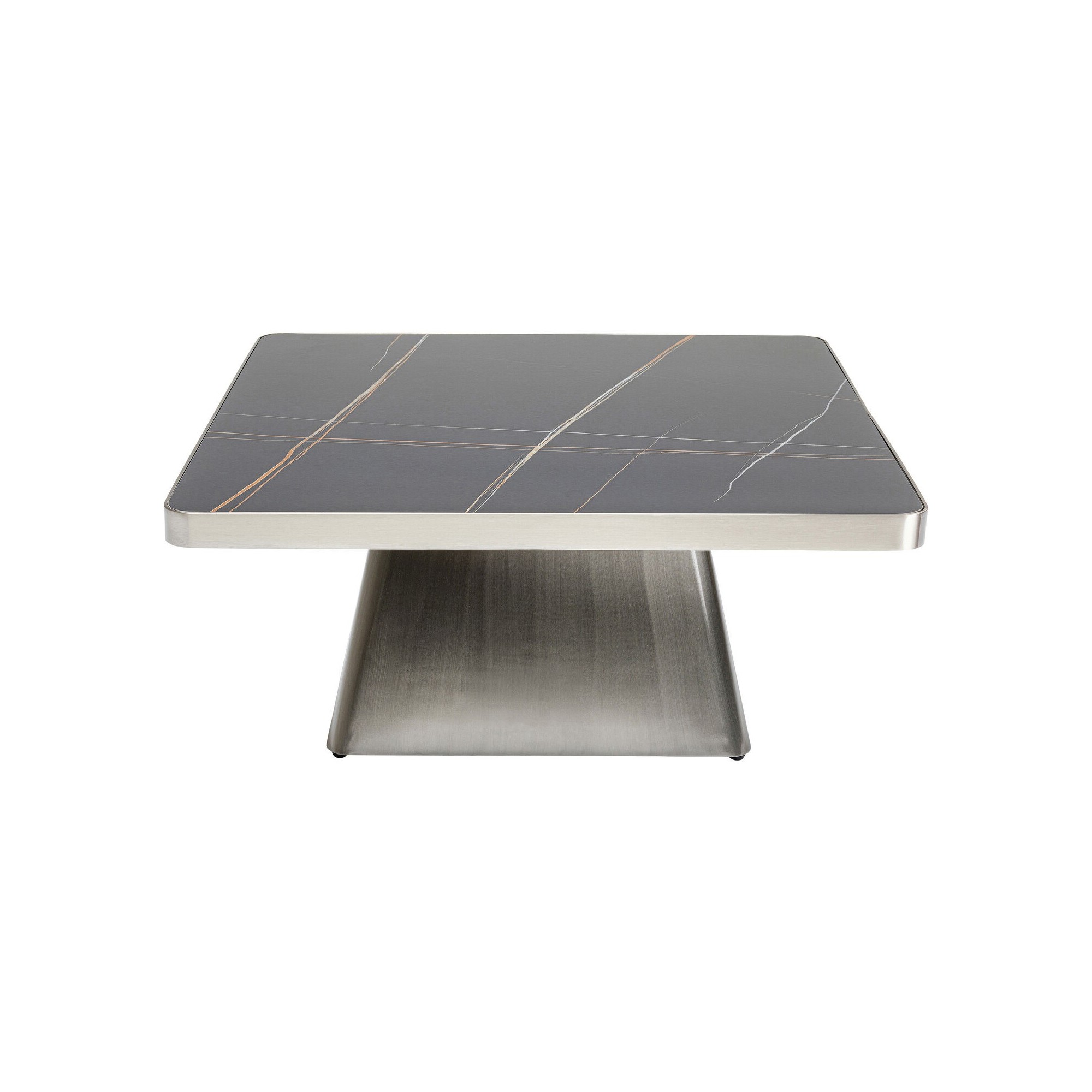 Table basse Miler argentée et noire 80x80cm Kare Design